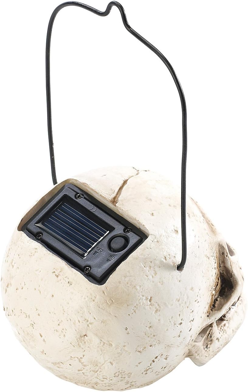 Lunartec Totenkopf Lampe: Halloween Solar Schädel-Leuchte für den Garten, 1 gelbe LED (Halloween Lam