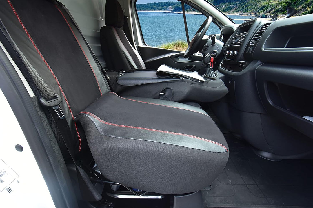 Sitzbezüge passgenau King geeignet für Trafic, NV300, Vivaro, Talento ab 2014/-20 - Kunstleder mit S