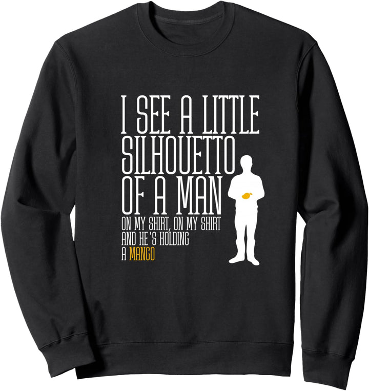 Ich sehe ein kleines Silhouetto eines Mannes mit einer Sweatshirt