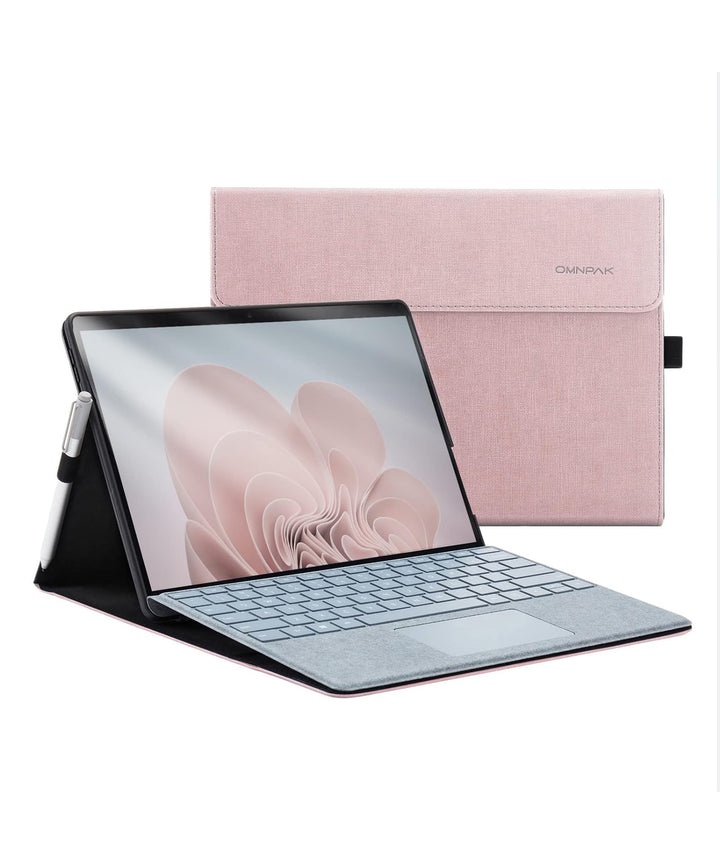 Omnpak Hülle für Surface Pro 9 Tablet, Business-Hülle mit Stifthalter, Einstellbarer Multi-Betrachtu