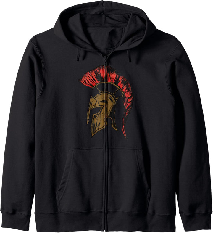 Spartanischer Krieger griechisches Helmdesign Kapuzenjacke