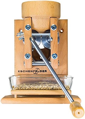 Eschenfelder Kornquetsche | Flocker | Wandmodell Alu- & Holz-Trichter | Flockenquetsche | Buche | ma