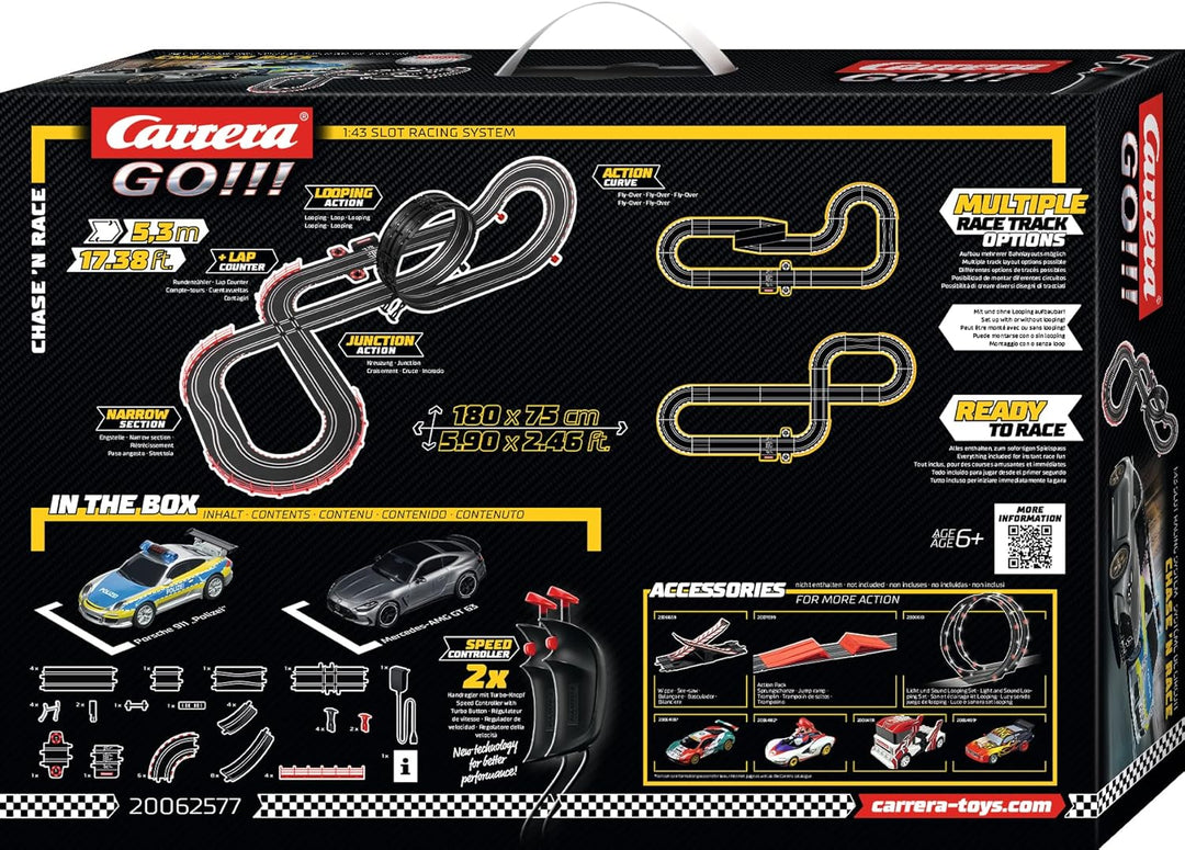 Carrera - 20062577 - Carrera GO!!! Chase 'n Race Rennbahn-Set I Rennbahn mit lizensierten Slotcars |