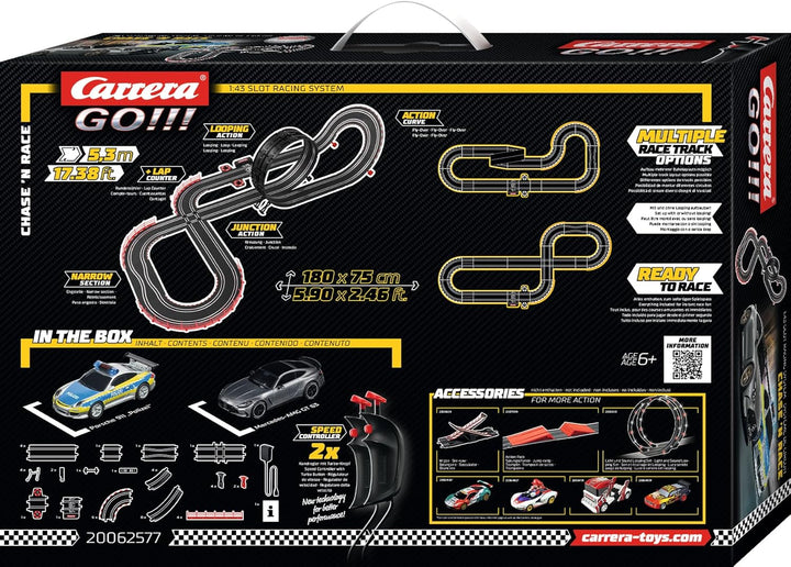 Carrera - 20062577 - Carrera GO!!! Chase 'n Race Rennbahn-Set I Rennbahn mit lizensierten Slotcars |