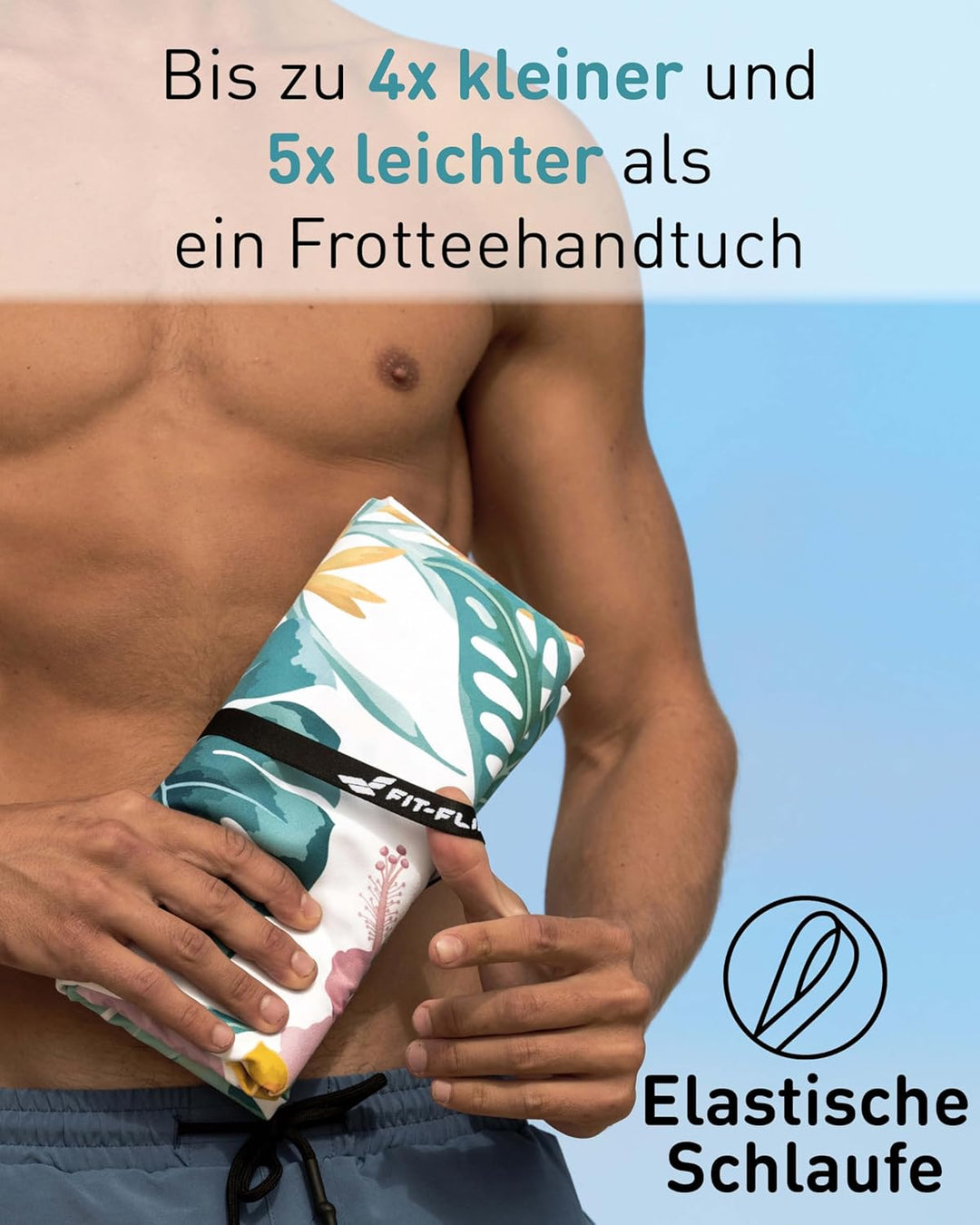Fit-Flip Strandtuch XXL aus Mikrofaser - leicht und schnelltrocknend - 100% recyceltes Strandhandtuc