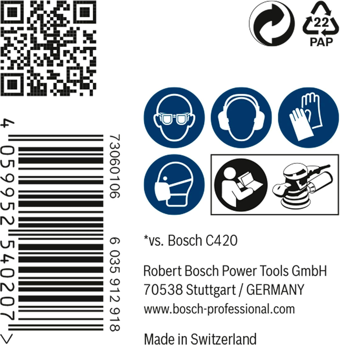 Bosch Professional 50x Expert M480 Schleifnetz (für Hartholz, Farbe auf Holz, Ø 125 mm, Körnung 120,