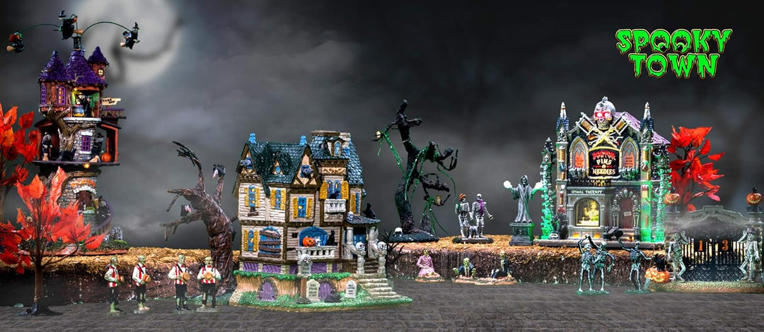 Lemax 95444 - Pick Me Pumpkin Wagon - Kürbis Lastwagen - Spooky Town - Beleuchtet & Batteriebetriebe