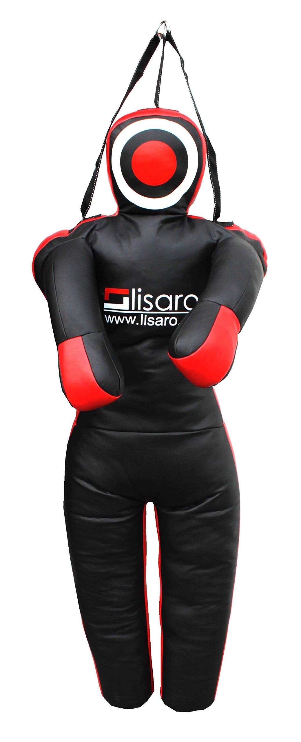 Lisaro Trainings-Dummy Gr.170 cm vorgefüllt | Box-Dummies | mit Schlaufen (Straps) | schwarz-rot | h