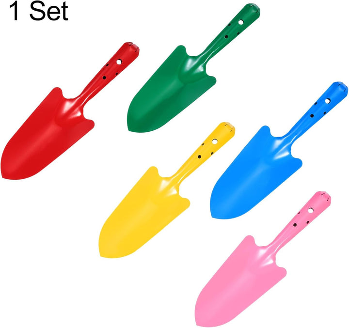 QUARKZMAN 5 Stück Mini Bunte Metall Handschaufeln 11 Zoll x 3 Zoll Grabeschaufel Set Umpflanz Garten