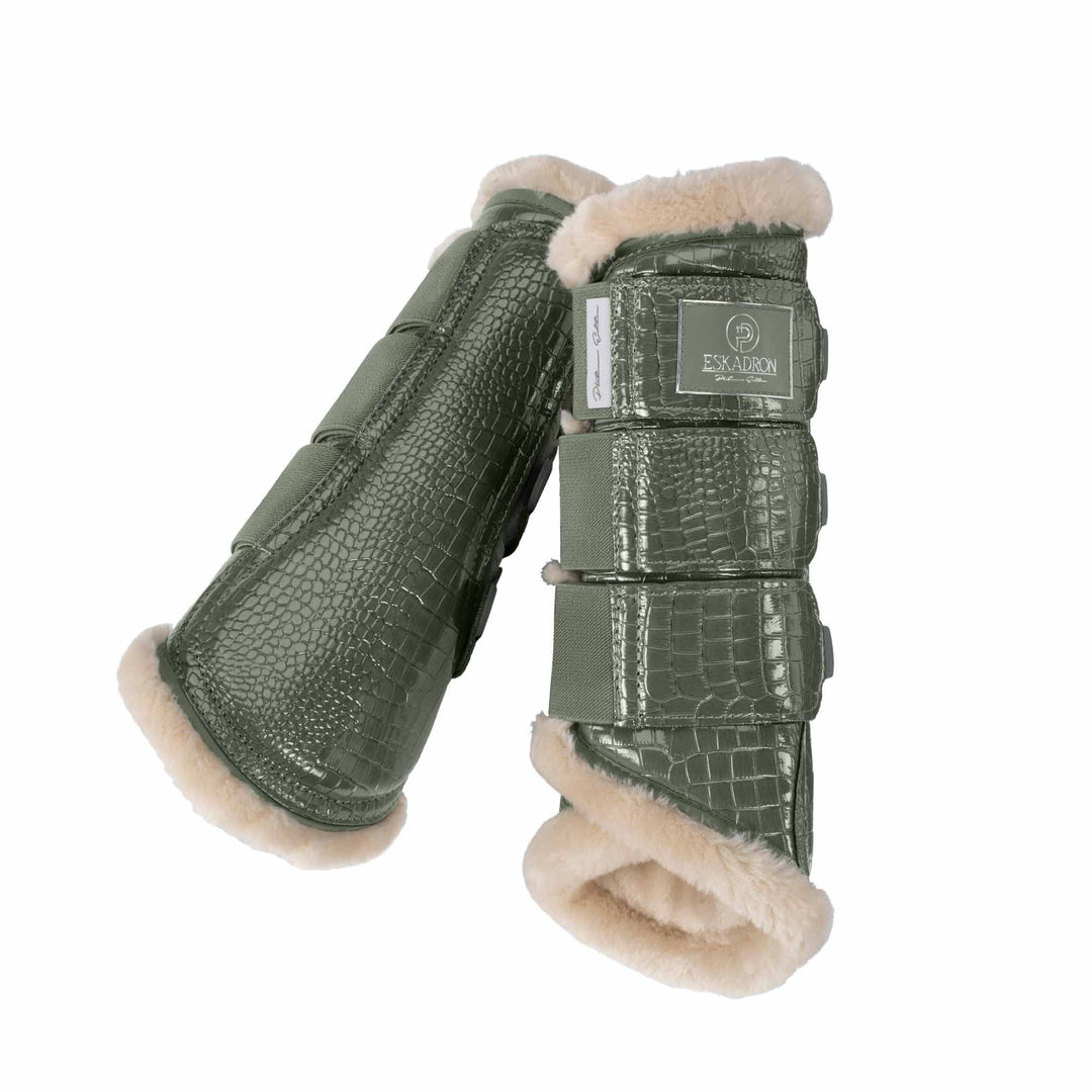 Eskadron Platinum Gamaschen Croco FAUXFUR, 1 Paar ashgreen XL, ashgreen XL