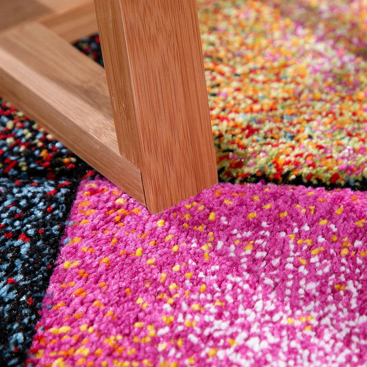 Paco Home Teppich Wohnzimmer Kinderzimmer Kurzflor Moderne 3D Optik Kariert Geometrische Muster, Grö