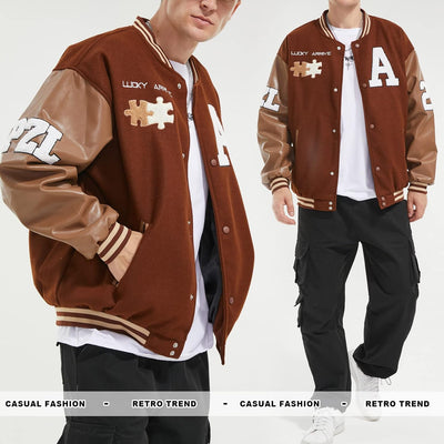 Eocicvvi Herren College Jacke Übergangsjacke Damen Freizeit Jacke Harajuku Stil Sportjacke Streetwea