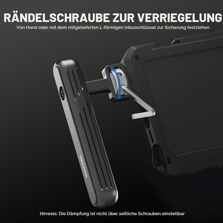 NEEWER 2er Pack drehbarer Seitengriff/Obergriff,Aluminiumgriff nur für iPhone 15 Samsung S22 S23 Tel