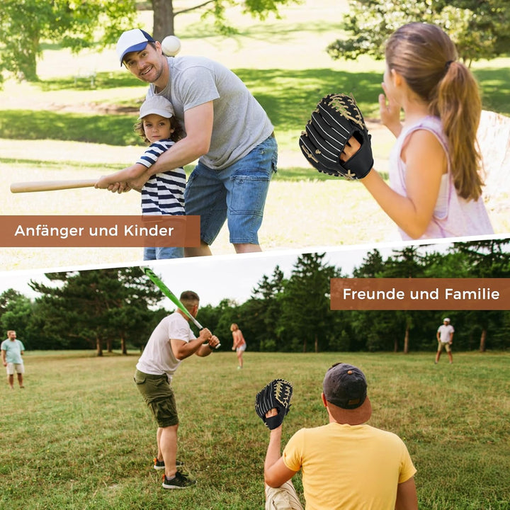 Baseball Handschuhe, Softball Handschuhe mit 1 Ball, Baseball Training Wettbewerb Handschuh Verdicke
