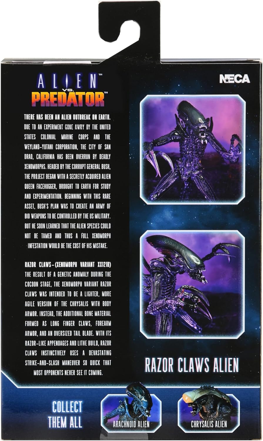 Alien 7" Actionfigur Razor Claws Alien vs. Predator grau, Bedruckt, 100 % Kunststoff, von NECA