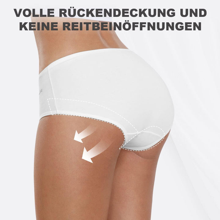 coskefy Unterhosen Damen, 6er Pack Slips Damen Baumwolle, Bequeme Frauen Unterwäsche, Atmungsaktiv P