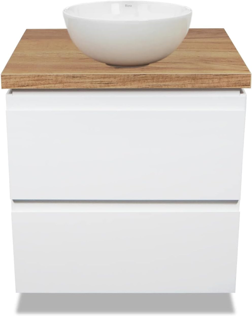 VBChome Badmöbel 60 cm Weiss Stella Aufsatzwaschbecken ohne Hahnloch 36x36 cm Klein Aufsatzwaschtisc