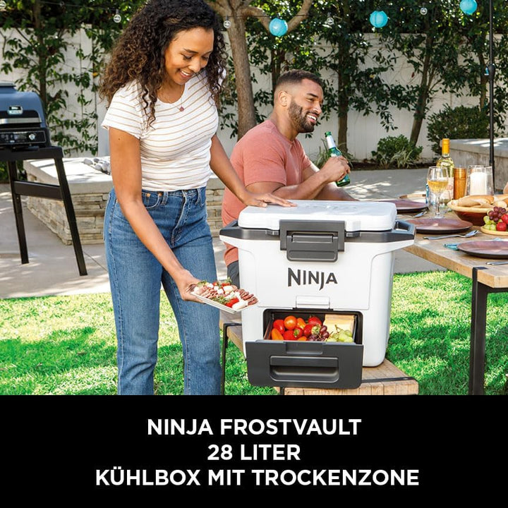 Ninja FrostVault Hard Cooler 28L, Premium isolierte Kühlbox, hält Eis bis zu 6 Tage, integrierte Tro