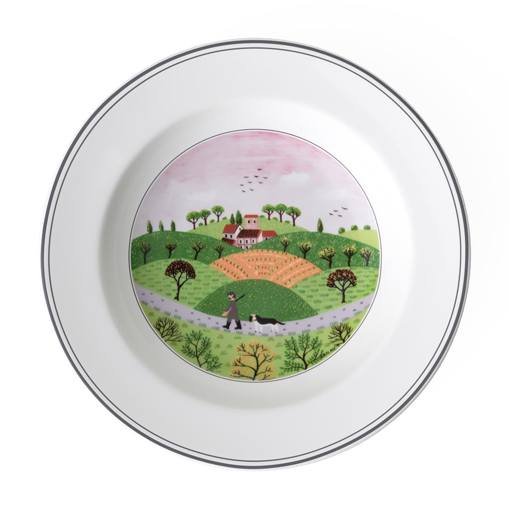 Villeroy und Boch Design Naif Suppenteller Jäger, Premium Porzellan Suppenteller 21 cm Jaeger, Suppe