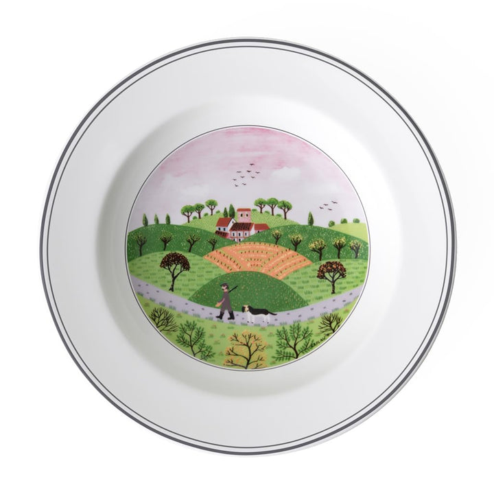 Villeroy und Boch Design Naif Suppenteller Jäger, Premium Porzellan Suppenteller 21 cm Jaeger, Suppe