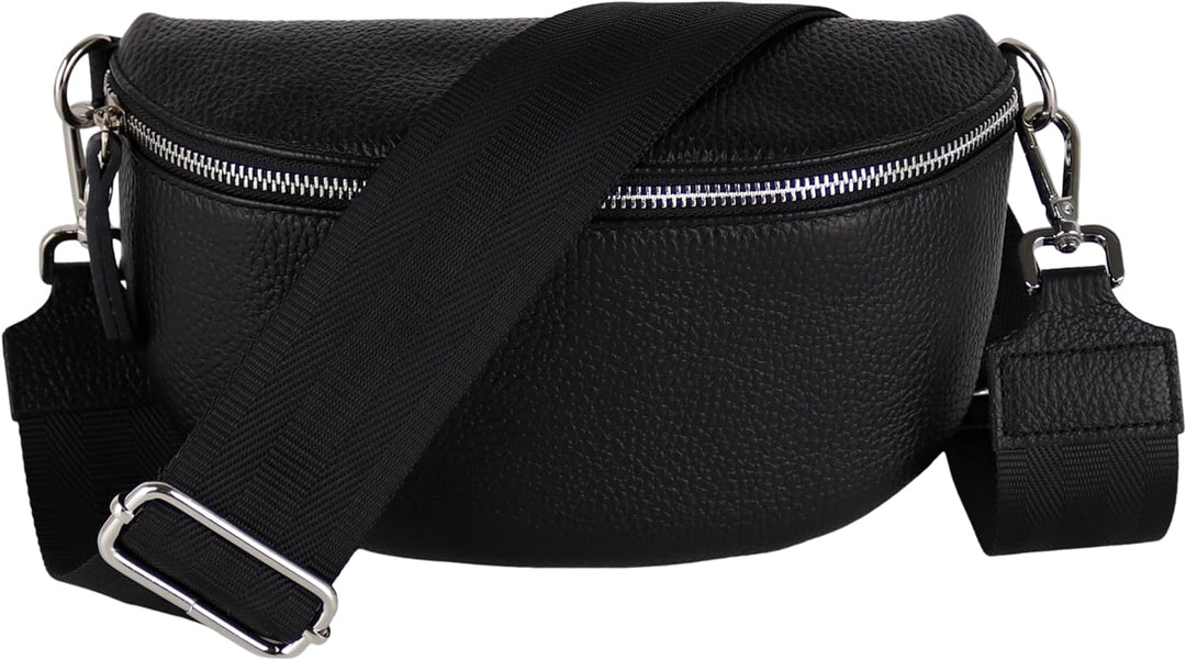 MIRROSI® Bauchtasche Damen, Echtleder, Made in Italy, Umhängetasche, Brusttasche, Crossbody Bag (1 T