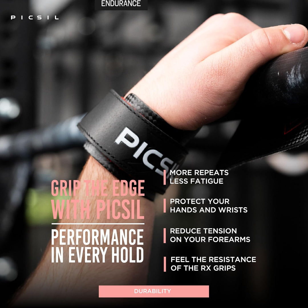 PICSIL RX Hand Grips – Profi‑Griffpolster aus Carbonfaser in Profi‑Qualität, Chalk‑kompatibel & Hand