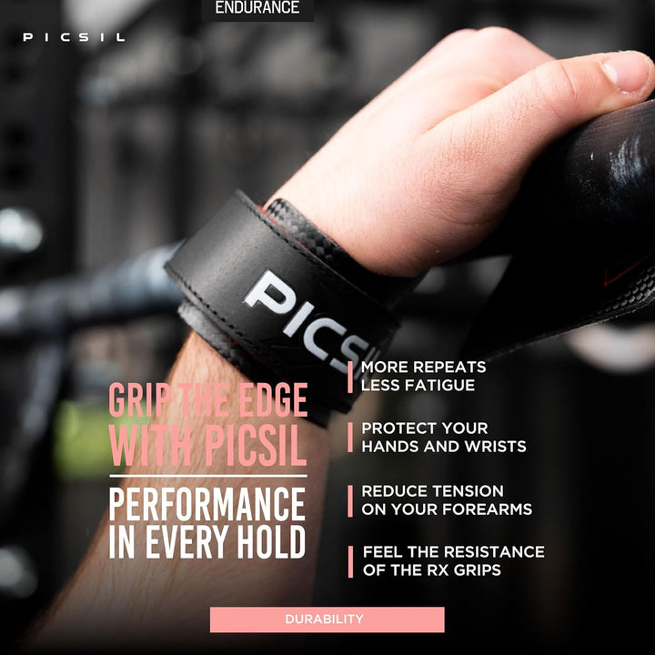 PICSIL RX Hand Grips – Profi‑Griffpolster aus Carbonfaser in Profi‑Qualität, Chalk‑kompatibel & Hand
