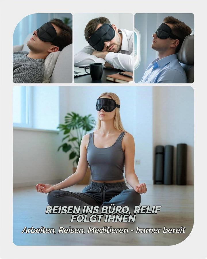 Tolaccea 3D Augenmaske mit Gel-Kühlpads für Damen &amp; Herren – Schlafaugenmaske mit Heiss-/Kalt-Therap