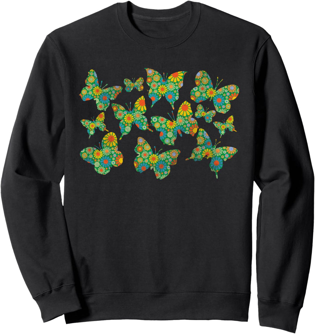 Niedliche Blumen Schmetterlinge Sweatshirt