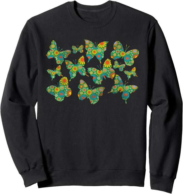 Niedliche Blumen Schmetterlinge Sweatshirt