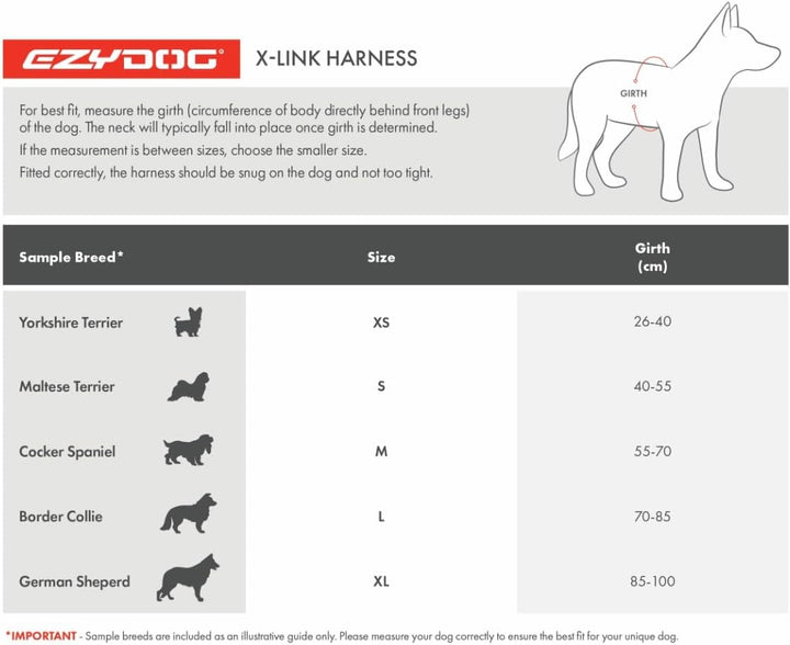 EzyDog No-Pull Hundegeschirr für Mittelgrosse und Grosse Hunde, X- Link Anti Zug Geschirr Hund Verst