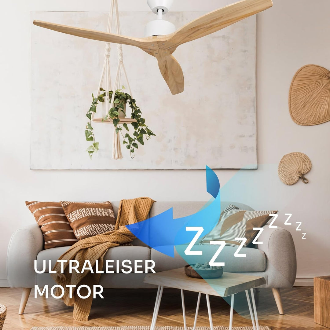 Mellerware - Deckenventilator mit Brizy-Fernbedienung! | 45 W | 6 Geschwindigkeitsstufen | extrem le