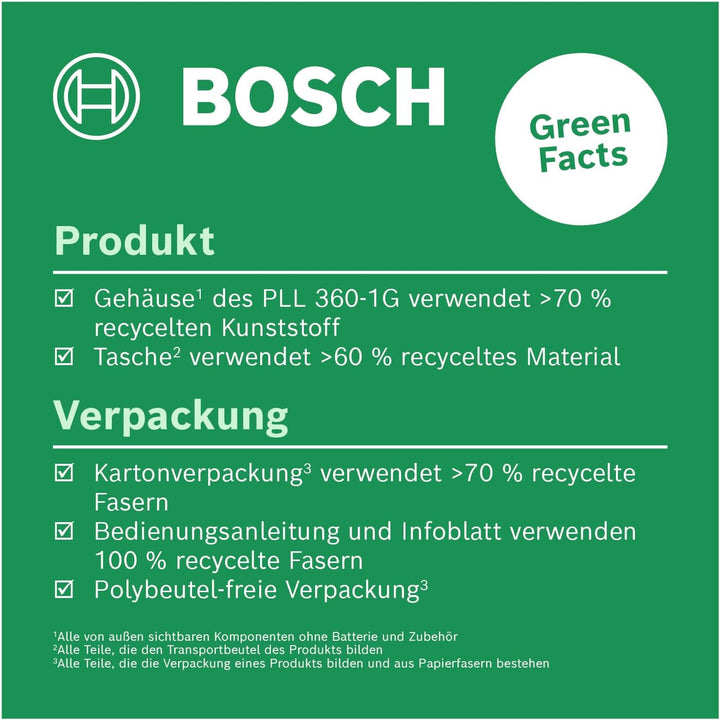 Bosch Linienlaser PLL 360-1G (360° grüner Laser, selbstnivellierend, ±0,4 mm/m Genauigkeit, integrie