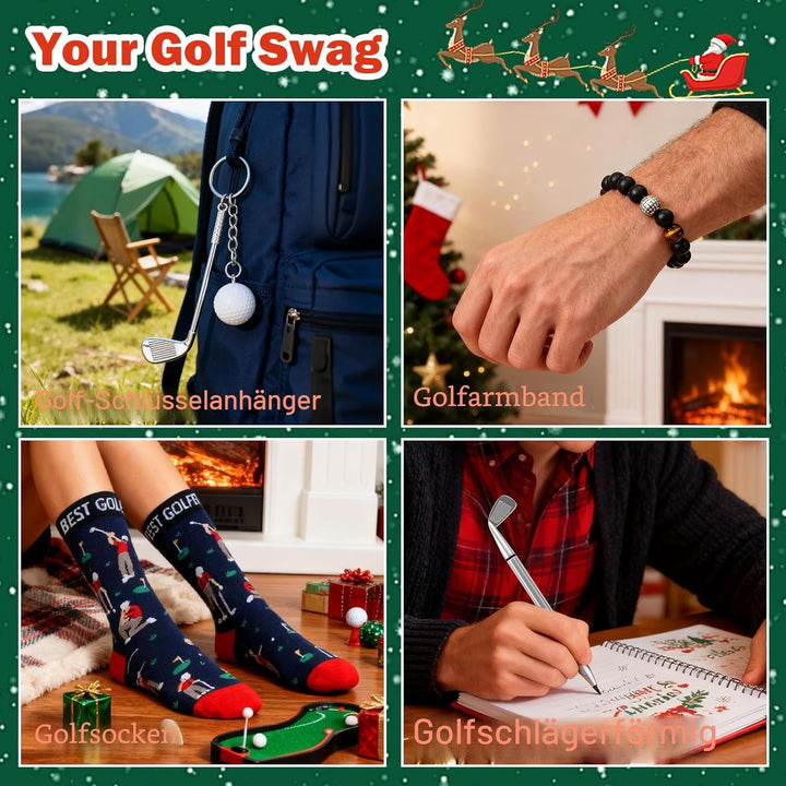 Golf Adventskalender 2025 Männer, Golf Zubehör Weihnachts Geschenk für Erwachsene Papa Jungen Herren