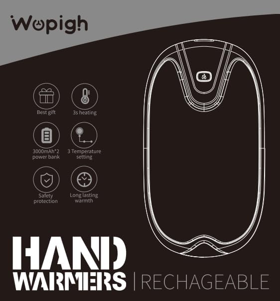 Handwärmer elektrisch,Split 2er-Pack Wiederaufladbar Handwärmer Tragbare Taschenwärmer, 3 Heizmodi T