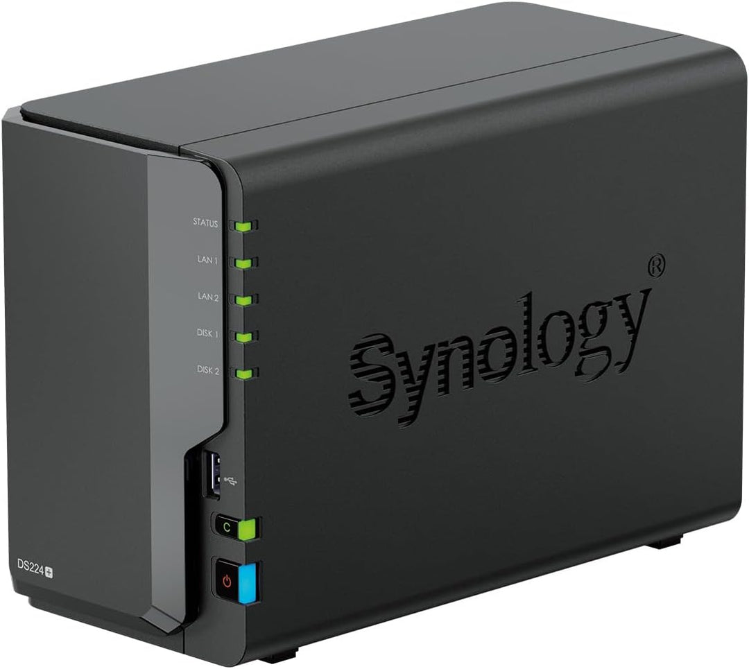 Synology DS224+ 2-Bay Diskstation NAS (Intel Celeron J4125 4-Core 2.0 GHz 2GB DDR4 RAM 2xRJ-45 1GbE