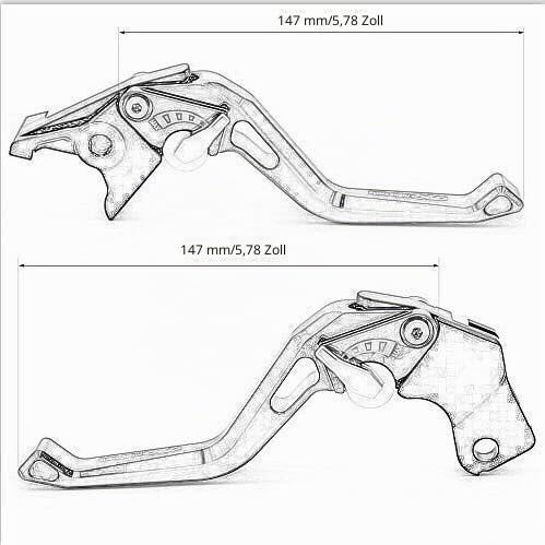 FXCNC Motorrad 3D Beschichtung Kurz Einstellbare Brems- und Kupplungshebel Kompatibel mit RS 125 200