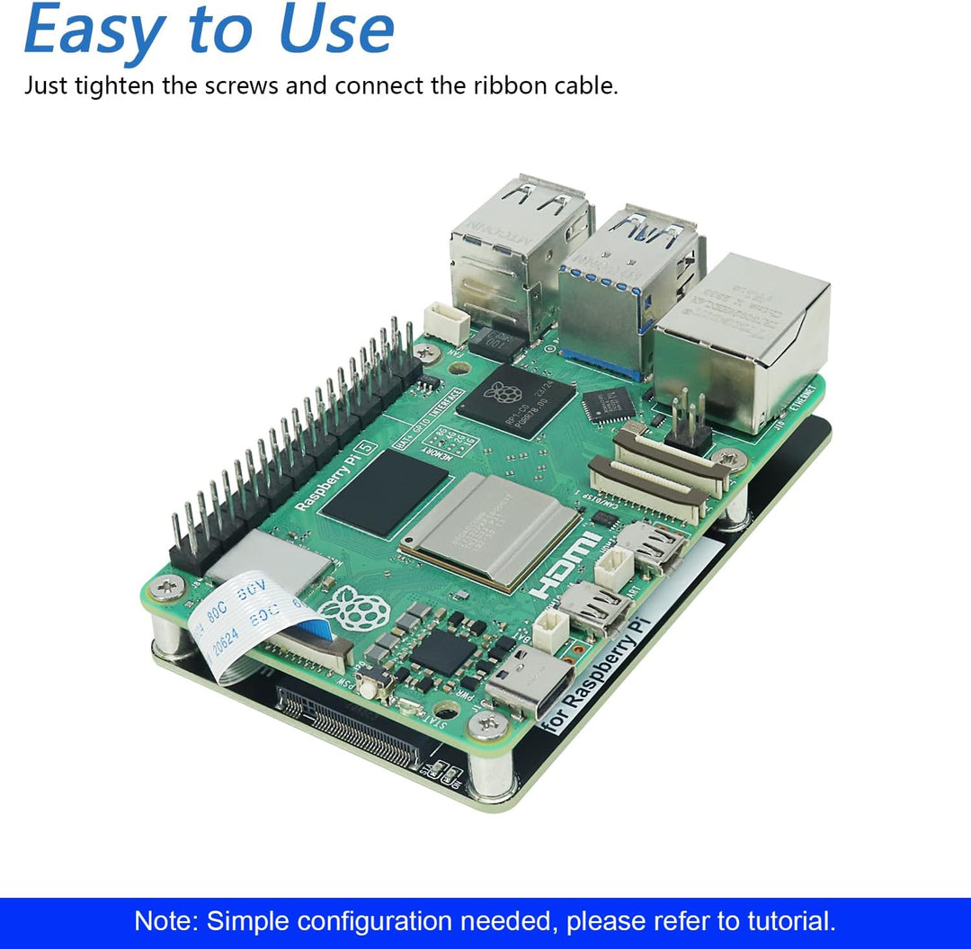 FREENOVE M.2 NVMe Adapter for Raspberry Pi 5 with 256GB SSD, M.2 HAT Add-on Board, Solid State Drive