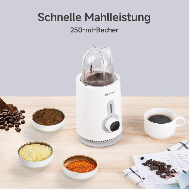 Simplus 3-in-1 Multifunction Stand Mixer, 1250 ml Mixkrug, 500 ml Fleischbecher & 300 ml Mahlbecher,