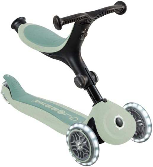GLOBBER GO-UP Active Lights ECO 3in1 – Tretroller, Dreirad und Laufrad für Kinder – höhenverstellbar