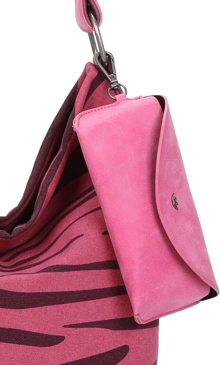 Fritzi aus Preussen Damen Izzy07 Canvas Hobo-Tasche Zebra Pink, Zebra Pink