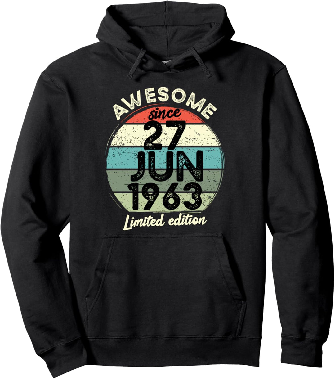 60 Year Old Birthday T-Shirt 27. Juni 1963 60. Geburtstag Pullover Hoodie