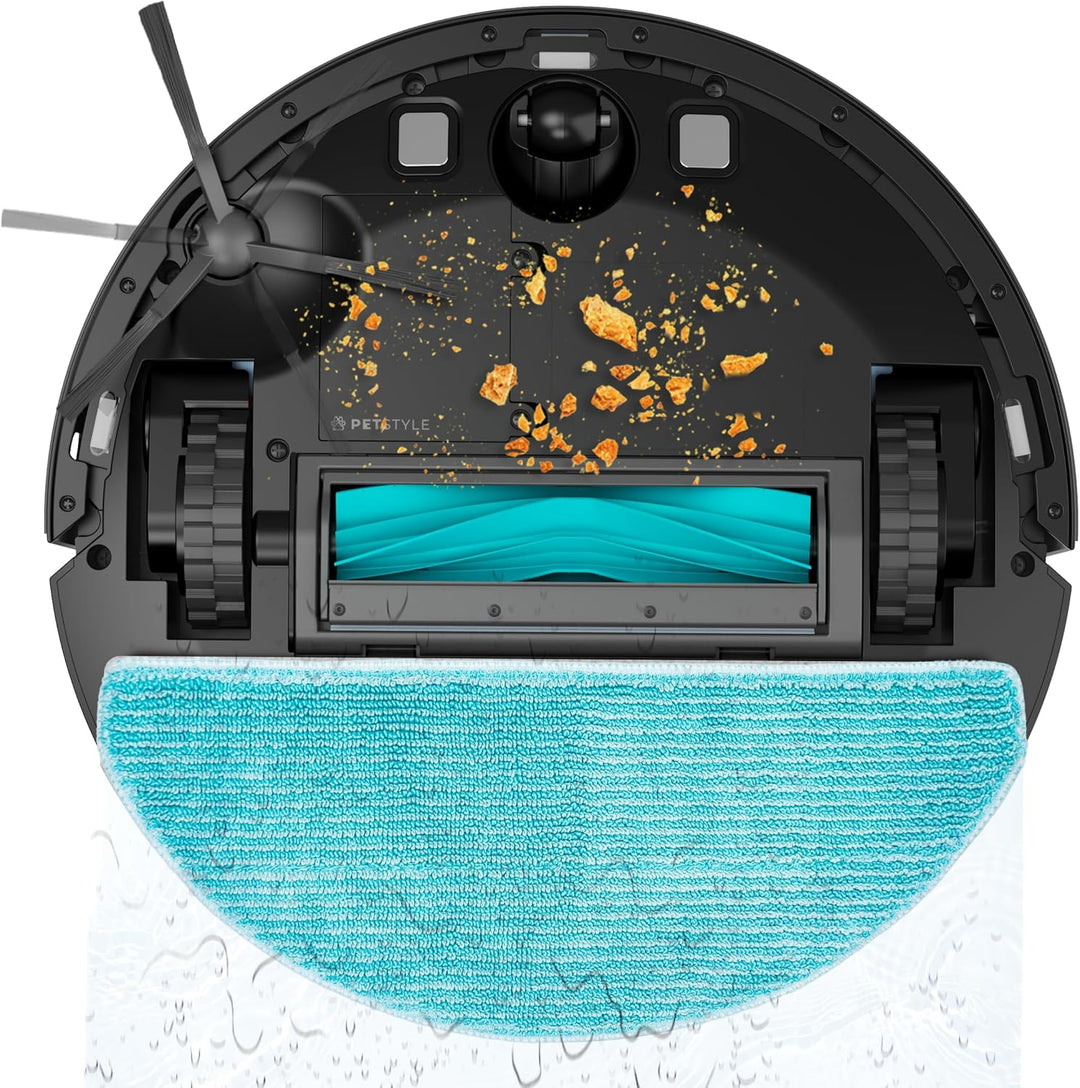 Cecotec Saugroboter mit Wischfunktion Conga Y80 Dark. 25.000 Pa, Laser-Navigation, Absaugstation 3 L