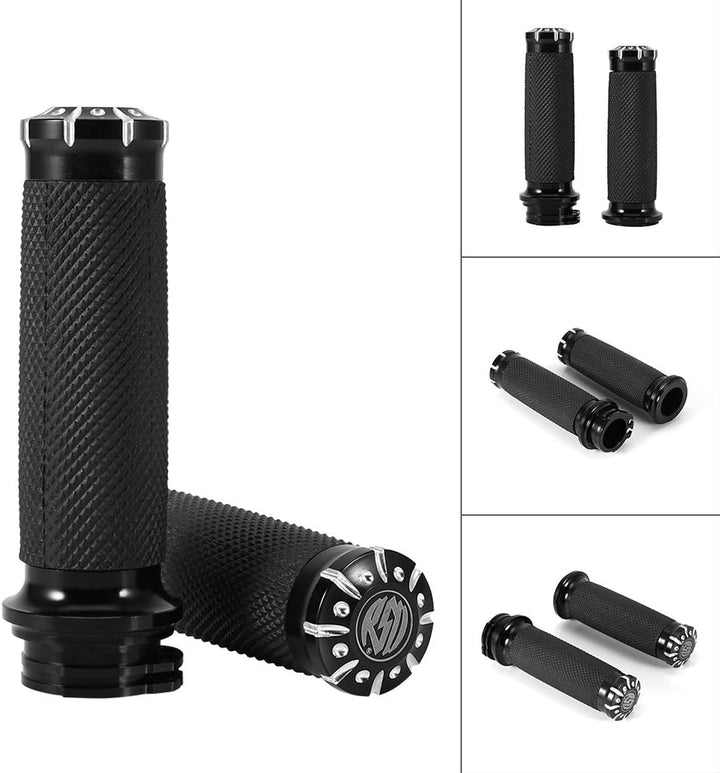 for Davidson Fxdb Street Bob-Lenker Handgriffe, 1" Motorrad Lenker Handgriffe Für Softail Cruiser Ch
