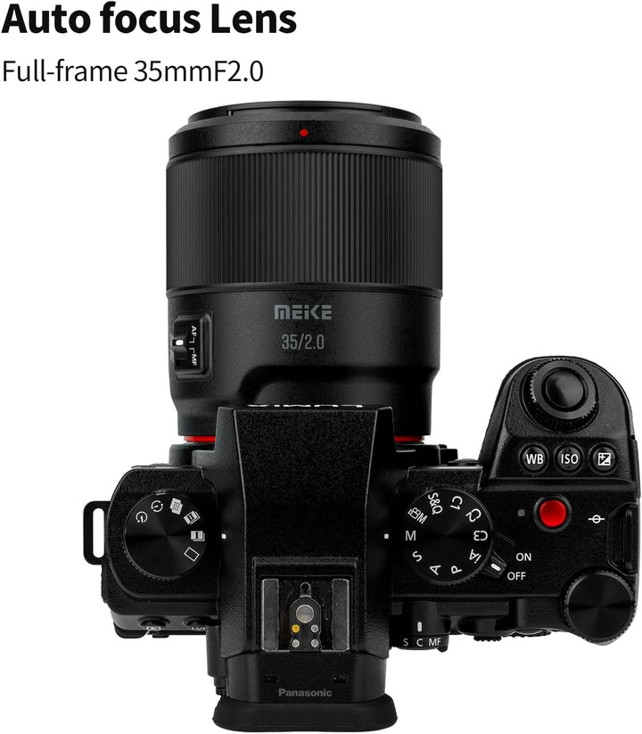 Meike 35mm F2.0 Auto Focus Vollformat STM Objektiv Kompatibel mit Panasonic Lumix Sigma L Kameras S1