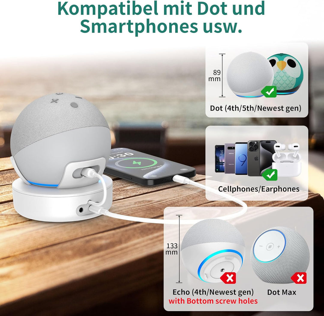 Akkustation für 4. & 5. Gen Smart Lautsprecher (Weiss), Weiss