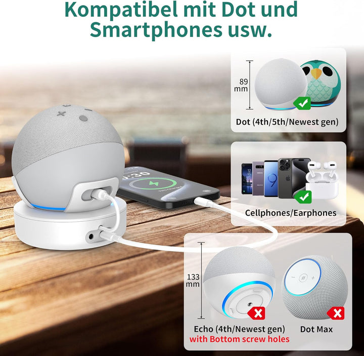 Akkustation für 4. & 5. Gen Smart Lautsprecher (Weiss), Weiss