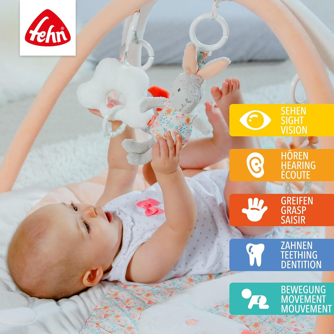 Fehn 062144 3-D-Activity-Decke Schwanensee | Spielbogen mit 5 abnehmbaren Spielzeugen für Babys Spie