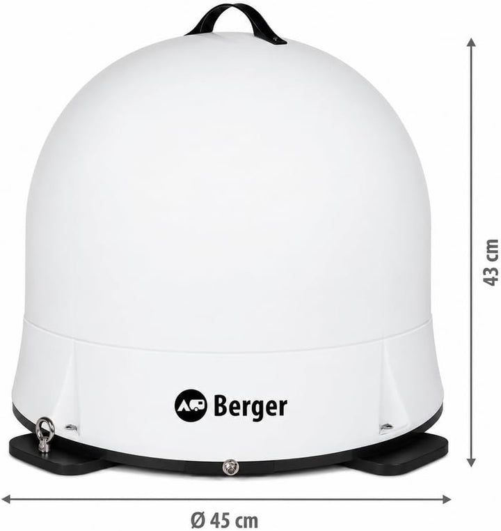 BERGER Move 4.0 Mobile Sat-Antenne | Vollautomatisch für Camping weiss, weiss