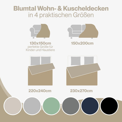 Blumtal Kuscheldecke 130x150 cm mit Zopfstrick-Optik - Oeko-TEX zertifizierte Mikrofaser Fleecedecke